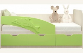 Кровать детская 1,6м Дельфин (Салатовый металлик) в Енисейске - enisejsk.katalogmebeli.com | фото