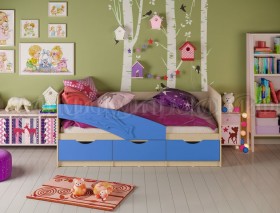 Кровать детская 1,6м Дельфин (Синий матовый) в Енисейске - enisejsk.katalogmebeli.com | фото