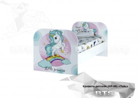 Кровать детская КР-08 Тойс (белый/белый,фотопечать Little Pony) в Енисейске - enisejsk.katalogmebeli.com | фото 1