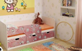 Кровать детская Минима Лего 1,86м с ящиками (дуб атланта/лиловый сад) в Енисейске - enisejsk.katalogmebeli.com | фото 4