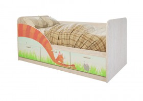 Кровать детская Минима Лего 1,86м с ящиками (дуб атланта/лиловый сад) в Енисейске - enisejsk.katalogmebeli.com | фото 9