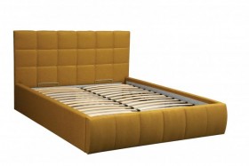 Кровать "Диана" ш. 1400 (Н=1010мм) (жаккард горчица) в Енисейске - enisejsk.katalogmebeli.com | фото