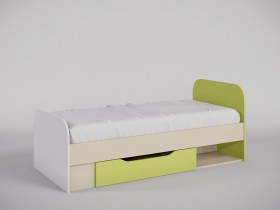 Кровать Эппл 1650х750 (Зеленый/Белый/корпус Клен) в Енисейске - enisejsk.katalogmebeli.com | фото 1