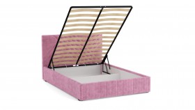 Кровать Гамма ш. 1400 (с основанием для хранения) (велюр тенерифе розовый) в Енисейске - enisejsk.katalogmebeli.com | фото 3