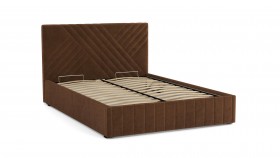 Кровать Гамма ш. 1400 (с основанием для хранения) (велюр тенерифе шоколад) в Енисейске - enisejsk.katalogmebeli.com | фото 3