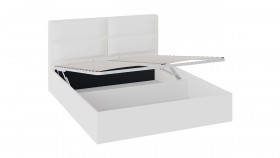 Кровать «Глосс» с мягкой обивкой и подъемным механизмом тип 1 (1600) (Белая) в Енисейске - enisejsk.katalogmebeli.com | фото 2