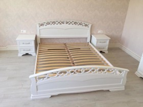 Кровать Грация-1 из массива сосны 900*2000 Белый античный в Енисейске - enisejsk.katalogmebeli.com | фото 9