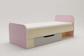Кровать Грэйси 1650х750 (Розовый/Серый/корпус Клен) в Енисейске - enisejsk.katalogmebeli.com | фото 2