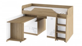 Кровать комбинированная «Оксфорд» (Ривьера/Белый с рисунком) в Енисейске - enisejsk.katalogmebeli.com | фото 3
