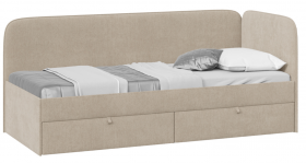 Кровать «Молли» с мягкой обивкой (900) тип 1 (Микровелюр Scandi Cream 03) в Енисейске - enisejsk.katalogmebeli.com | фото 1