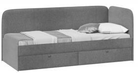 Кровать «Молли» с мягкой обивкой (900) тип 1 (Микровелюр Scandi Graphite 22) в Енисейске - enisejsk.katalogmebeli.com | фото 1