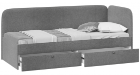 Кровать «Молли» с мягкой обивкой (900) тип 1 (Микровелюр Scandi Graphite 22) в Енисейске - enisejsk.katalogmebeli.com | фото 2