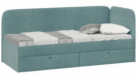 Кровать «Молли» с мягкой обивкой (900) тип 1 (Микровелюр Scandi Indigo 11) в Енисейске - enisejsk.katalogmebeli.com | фото 1