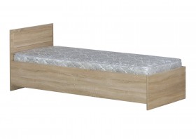 Кровать одинарная 800-2 без матраса (прямые спинки) Дуб Сонома в Енисейске - enisejsk.katalogmebeli.com | фото