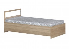 Кровать одинарная 900-2 без матраса (прямые спинки) Дуб Сонома в Енисейске - enisejsk.katalogmebeli.com | фото