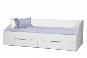 Кровать одинарная "Фея - 3" (симметричная) New/(белый / белый / ДВПО: белый) в Енисейске - enisejsk.katalogmebeli.com | фото