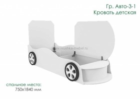 Кровать одноместная Авто-3-1 с рисунком Авто Лайм в Енисейске - enisejsk.katalogmebeli.com | фото 3