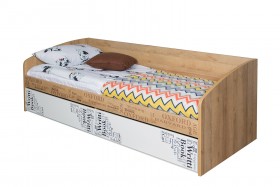 Кровать с 2 ящиками «Оксфорд» (Ривьера/Белый с рисунком) в Енисейске - enisejsk.katalogmebeli.com | фото 3