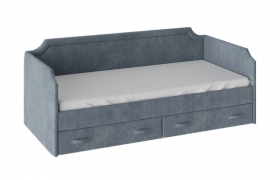 Кровать с мягкой обивкой и ящиками «Кантри» Тип 1 (900) (Замша синяя) в Енисейске - enisejsk.katalogmebeli.com | фото
