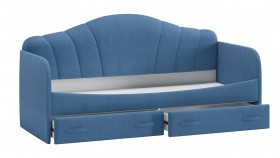Кровать «Молли» с мягкой обивкой (900) тип 1 (Микровелюр Scandi Indigo 11) в Енисейске - enisejsk.katalogmebeli.com | фото 4