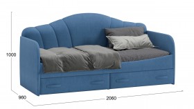 Кровать «Молли» с мягкой обивкой (900) тип 1 (Микровелюр Scandi Indigo 11) в Енисейске - enisejsk.katalogmebeli.com | фото 6
