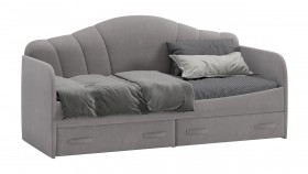 Кровать с мягкой спинкой и ящиками «Сабрина» 900 Светло-серый в Енисейске - enisejsk.katalogmebeli.com | фото