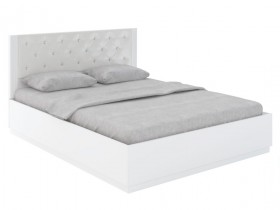 Кровать с ПМ М25 Спальня Тиффани (белый текстурный) в Енисейске - enisejsk.katalogmebeli.com | фото