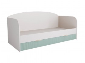 Кровать с ящиками ДКД 2000.1 Лавис (Белый софт/Зеленый софт/корпус Белый) в Енисейске - enisejsk.katalogmebeli.com | фото