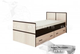 Кровать Сакура с настилом и ящиками 0,9 (Венге/Лоредо) в Енисейске - enisejsk.katalogmebeli.com | фото
