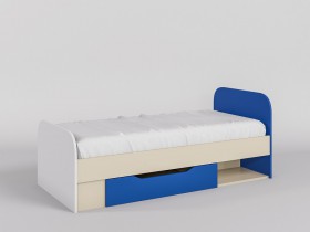 Кровать Скай люкс 1650х750 (Синий/Белый/корпус Клен) в Енисейске - enisejsk.katalogmebeli.com | фото