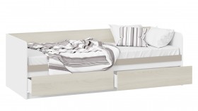 Кровать «Сканди» с 2 ящиками Дуб Гарден/Белый/Глиняный серый в Енисейске - enisejsk.katalogmebeli.com | фото 2