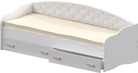 Кровать Софа-7 с мягкой спинкой (800х1900) Белый в Енисейске - enisejsk.katalogmebeli.com | фото