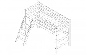 Кровать Соня вариант 6 полувысокая с наклонной лестницей Лаванда в Енисейске - enisejsk.katalogmebeli.com | фото 3