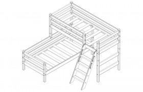 Кровать Соня вариант 8 угловая с наклонной лестницей Лаванда в Енисейске - enisejsk.katalogmebeli.com | фото 3