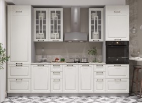 Модульная кухня Гарда 2,8 м (Белый патина/Серый) в Енисейске - enisejsk.katalogmebeli.com | фото