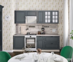 Кухня Регина 24 2,4 м (Серый матовый/Белый) в Енисейске - enisejsk.katalogmebeli.com | фото 1