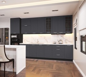 Кухонный гарнитур 1,8м Луксор высокие модули (Клен серый/корпус венге) в Енисейске - enisejsk.katalogmebeli.com | фото