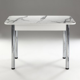 Кухонный стол 1100*700/400 ф 2 Пластик, мрамор белый в Енисейске - enisejsk.katalogmebeli.com | фото