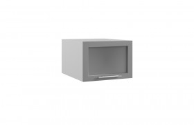 Квадро ГПГС 500 шкаф верхний горизонтальный глубокий со стеклом (Белый софт/корпус Серый) в Енисейске - enisejsk.katalogmebeli.com | фото