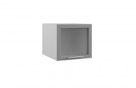 Квадро ГВПГС 500 шкаф верхний горизонтальный глубокий со стеклом высокий (Белый софт/корпус Серый) в Енисейске - enisejsk.katalogmebeli.com | фото