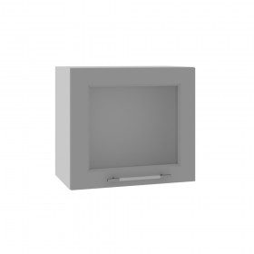 Квадро ВПГС 500 шкаф верхний горизонтальный со стеклом высокий (Белый софт/корпус Серый) в Енисейске - enisejsk.katalogmebeli.com | фото
