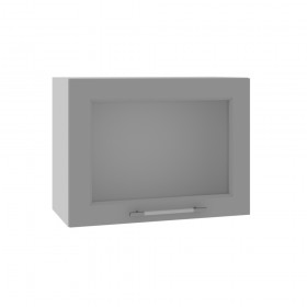Квадро ВПГС 600 шкаф верхний горизонтальный со стеклом высокий (Белый софт/корпус Серый) в Енисейске - enisejsk.katalogmebeli.com | фото