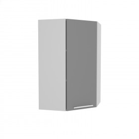 Квадро ВПУ 550 шкаф верхний угловой высокий (Белый софт/корпус Серый) в Енисейске - enisejsk.katalogmebeli.com | фото