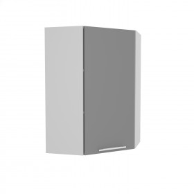 Квадро ВПУ 600 шкаф верхний угловой высокий (Белый софт/корпус Серый) в Енисейске - enisejsk.katalogmebeli.com | фото