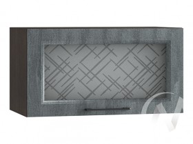 Либерти Шкаф верхний горизонтальный со стеклом ШВГС 609 (Холст грей/корпус венге) в Енисейске - enisejsk.katalogmebeli.com | фото