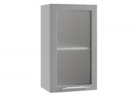 Лофт ПС 400 шкаф верхний со стеклом (Дуб бурый/корпус Серый) в Енисейске - enisejsk.katalogmebeli.com | фото