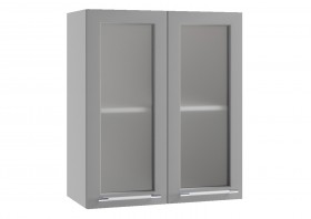 Лофт ПС 600 шкаф верхний со стеклом (Дуб бурый/корпус Серый) в Енисейске - enisejsk.katalogmebeli.com | фото