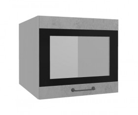 Лофт ВПГСФ 500 шкаф верхний горизонтальный со стеклом высокий с фотопечатью (Бетон светлый/корпус Серый) в Енисейске - enisejsk.katalogmebeli.com | фото
