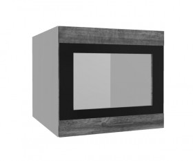 Лофт ВПГСФ 500 шкаф верхний горизонтальный со стеклом высокий с фотопечатью (Дуб бурый/корпус Серый) в Енисейске - enisejsk.katalogmebeli.com | фото