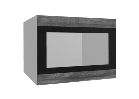 Лофт ВПГСФ 600 шкаф верхний горизонтальный со стеклом высокий с фотопечатью (Дуб бурый/корпус Серый) в Енисейске - enisejsk.katalogmebeli.com | фото